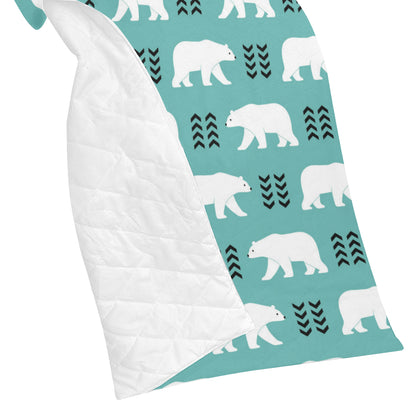 Polar Bear Pattern Print Design A05 Premium Quilt