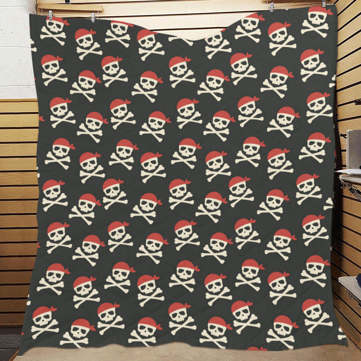Pirate Pattern Print Design A04 Premium Quilt