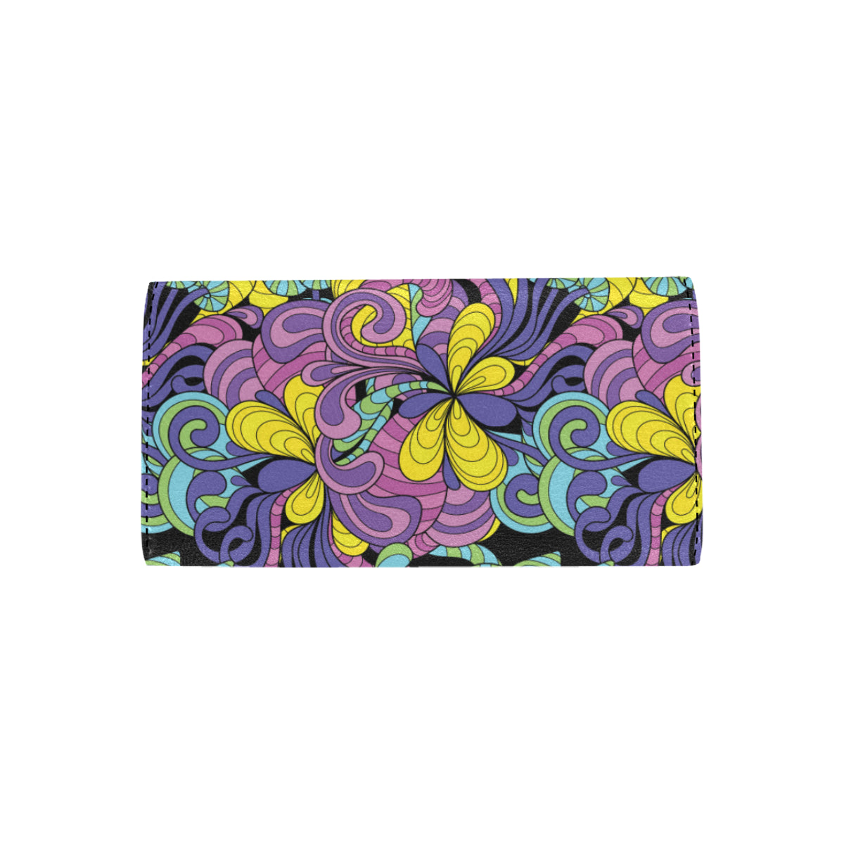 Psychedelic Pattern Print Design A04 Women's Trifold Wallet