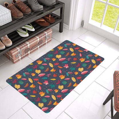 Elm Leave Colorful Print Pattern Rubber Doormat