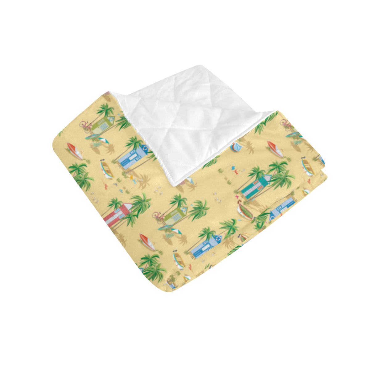 Beach Themed Pattern Print Design 01 Premium Quilt