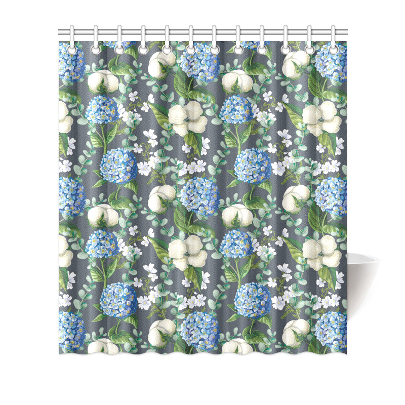 Hydrangea Pattern Print Design 02 Shower Curtain