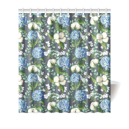 Hydrangea Pattern Print Design 02 Shower Curtain