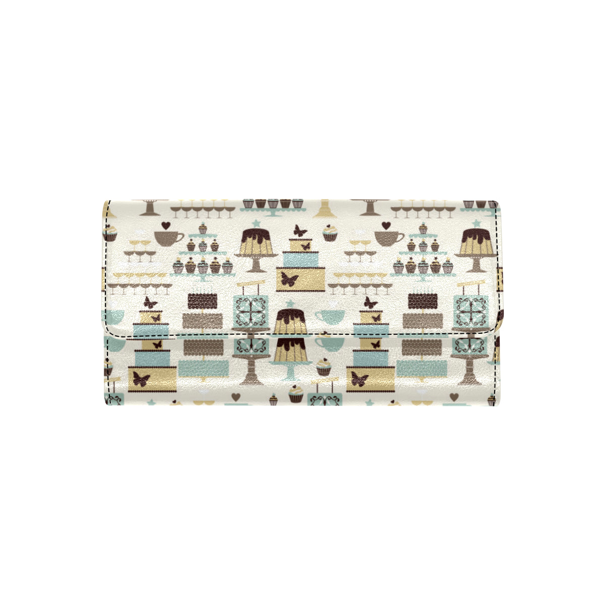 Cake Pattern Print Design 02 Women's Trifold Wallet
