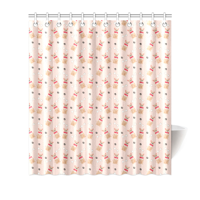 Chihuahua Pattern Print Design 04 Shower Curtain