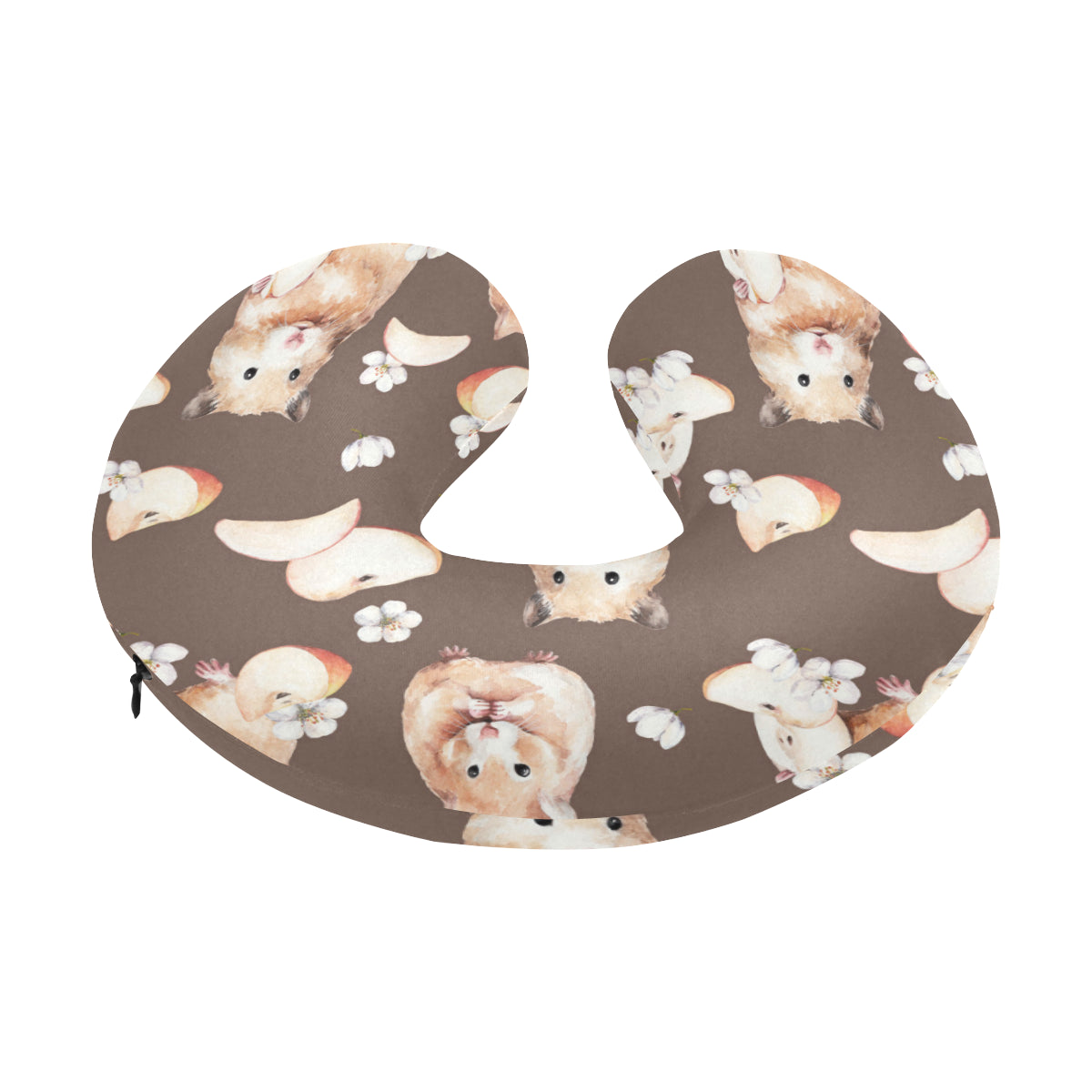 Hamster Pattern Print Design 03 U-Shaped Travel Neck Pillow