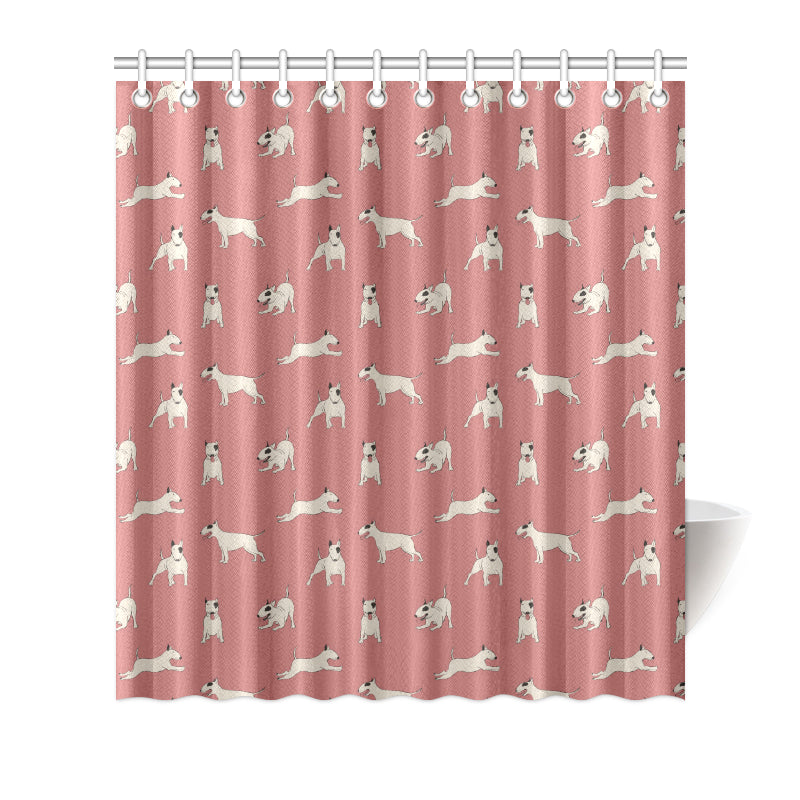 Bull Terriers Pattern Print Design 09 Shower Curtain