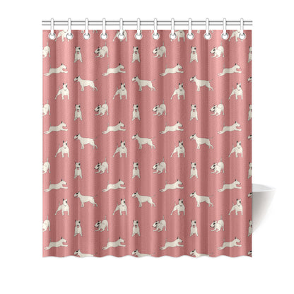 Bull Terriers Pattern Print Design 09 Shower Curtain