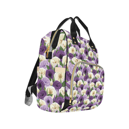 Lisianthus Pattern Print Design LT01 Diaper Bag Backpack