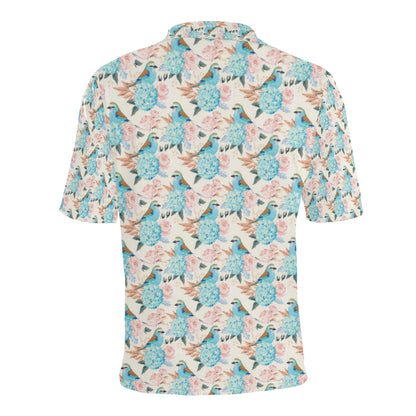 Bluebird Pattern Print Design 03 Men Polo Shirt