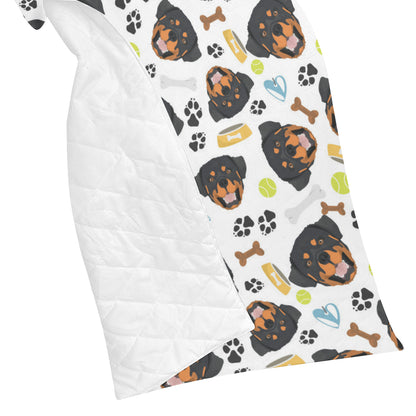 Rottweiler Pattern Print Design A04 Premium Quilt