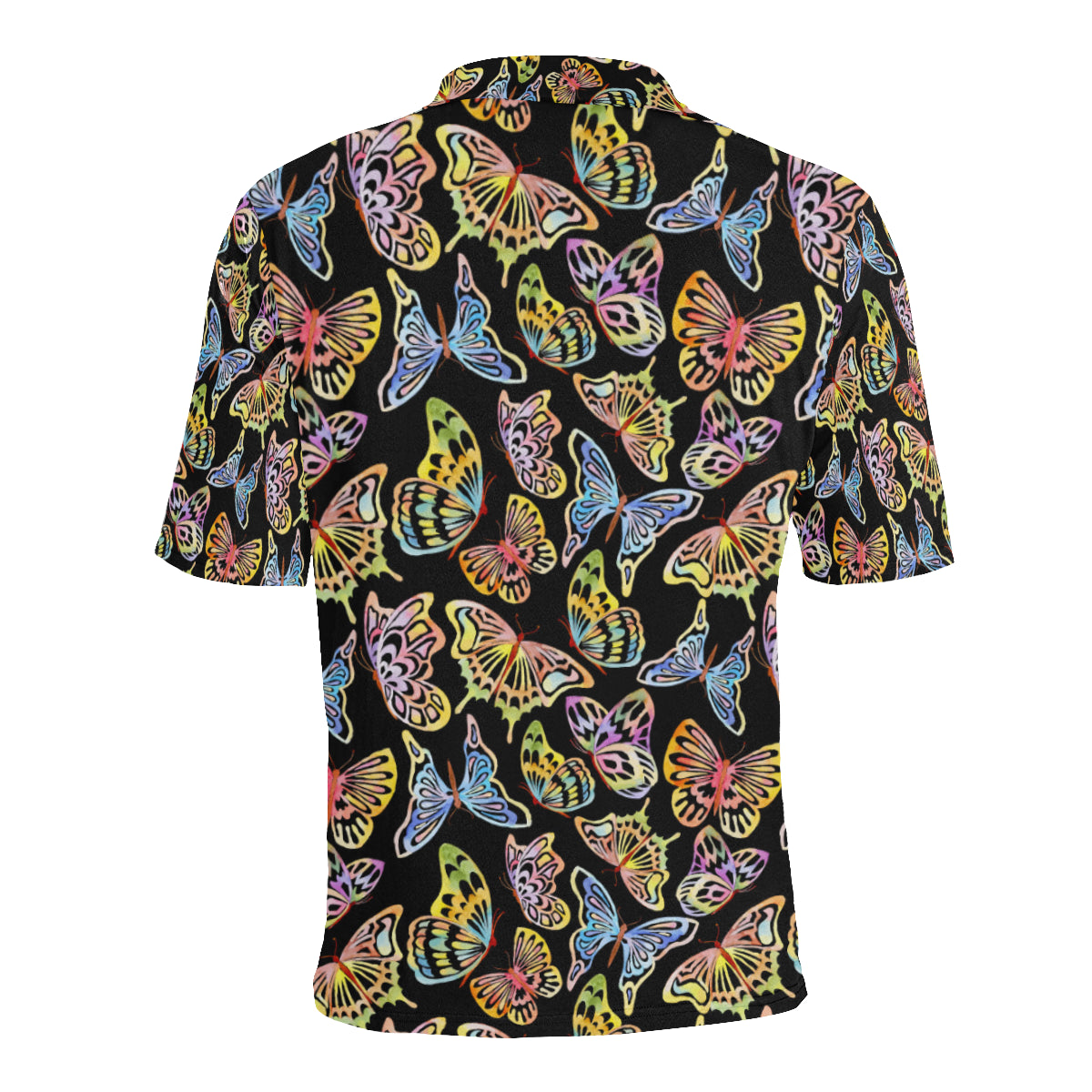 Butterfly Water Color Rainbow Men Polo Shirt