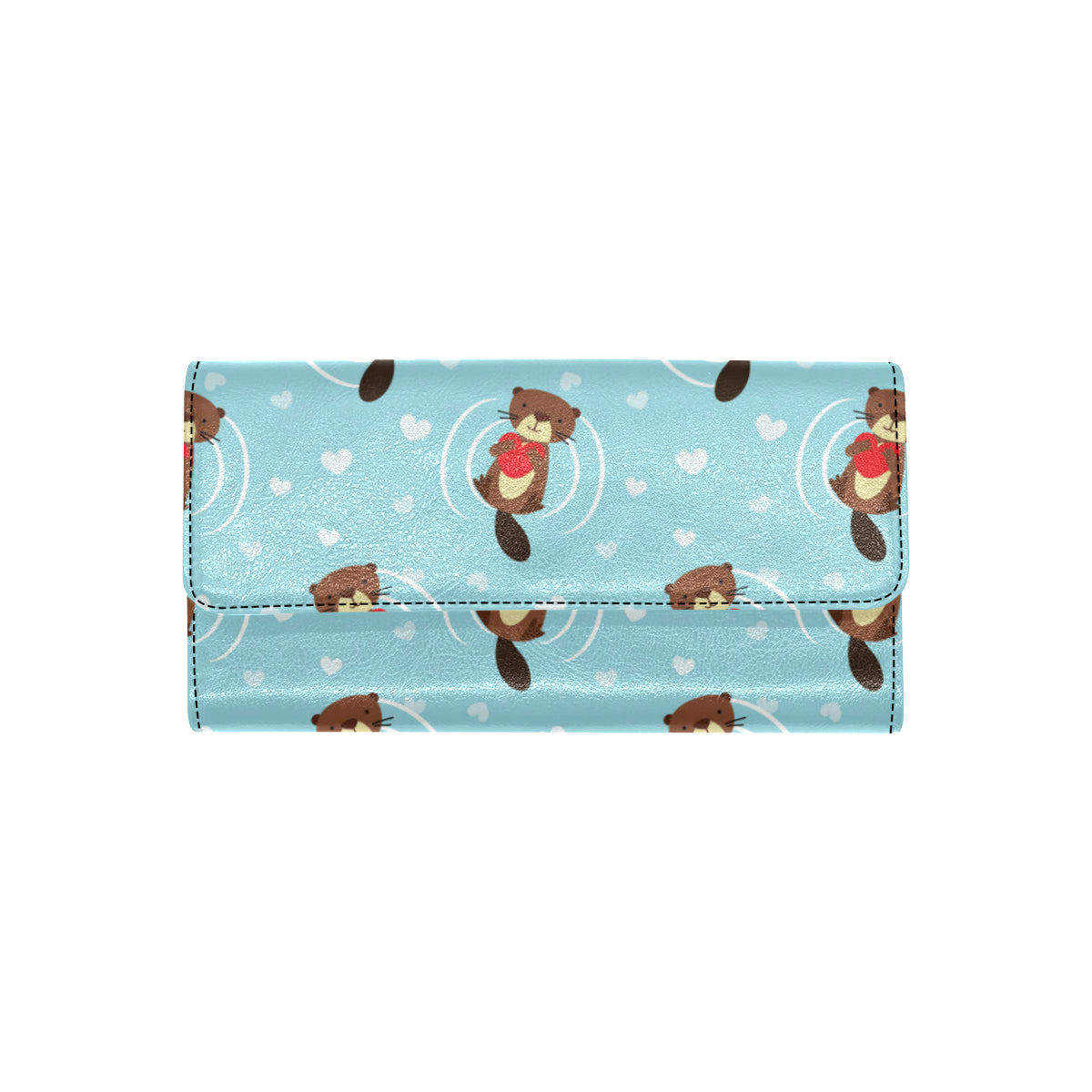 Sea Otter Cute Pattern Print Design 04 Women's Trifold Wallet