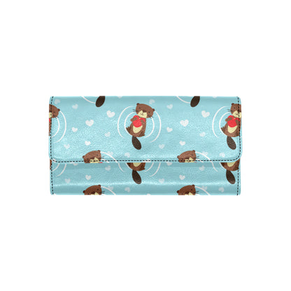 Sea Otter Cute Pattern Print Design 04 Women's Trifold Wallet