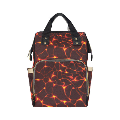 Lava Pattern Print Design 02 Diaper Bag Backpack