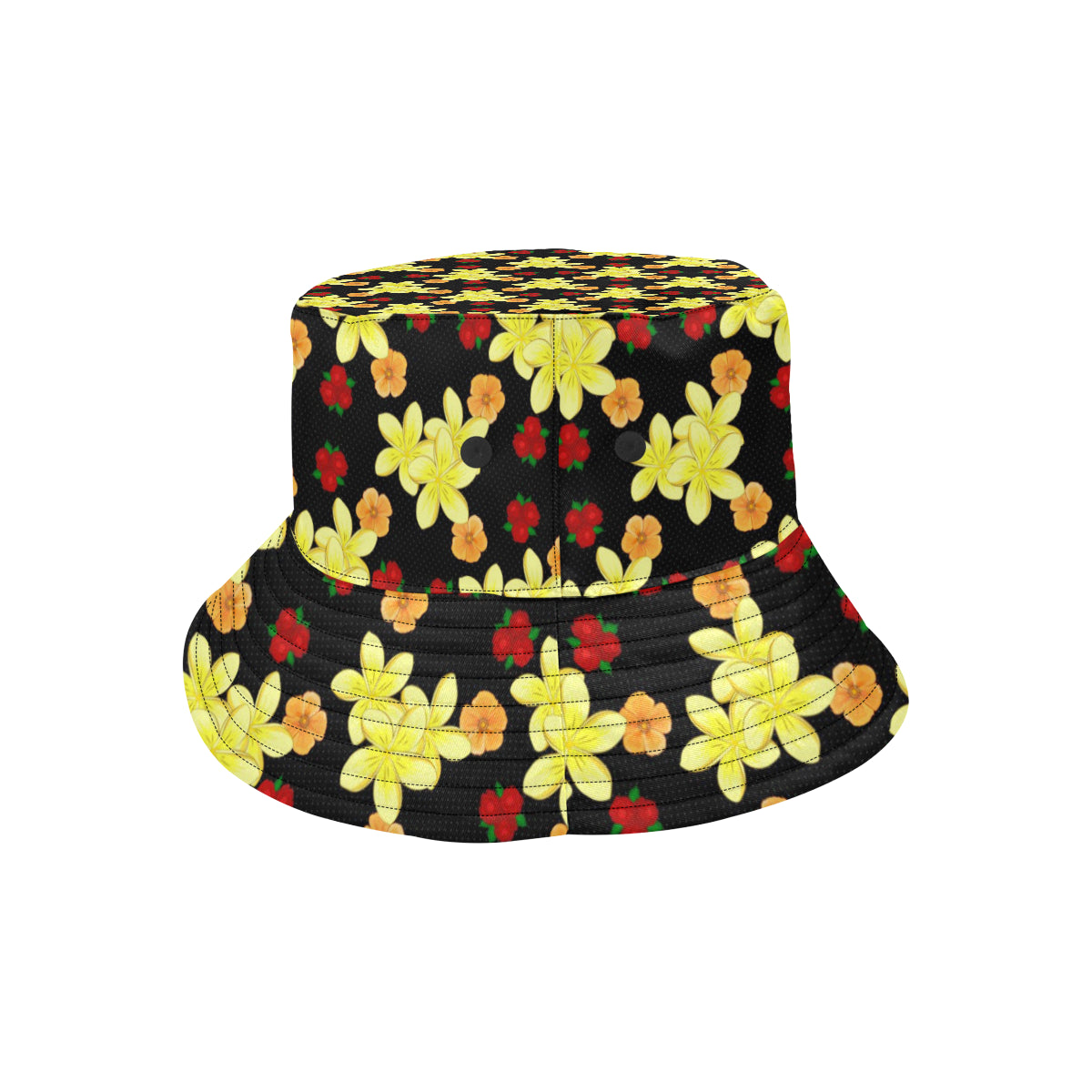 Yellow Plumeria Pattern Print Design PM04 Unisex Bucket Hat