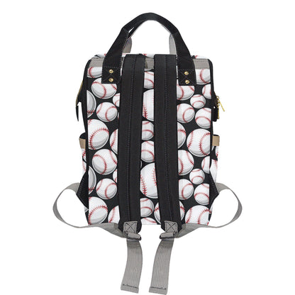 Baseball Black Background Diaper Bag Backpack