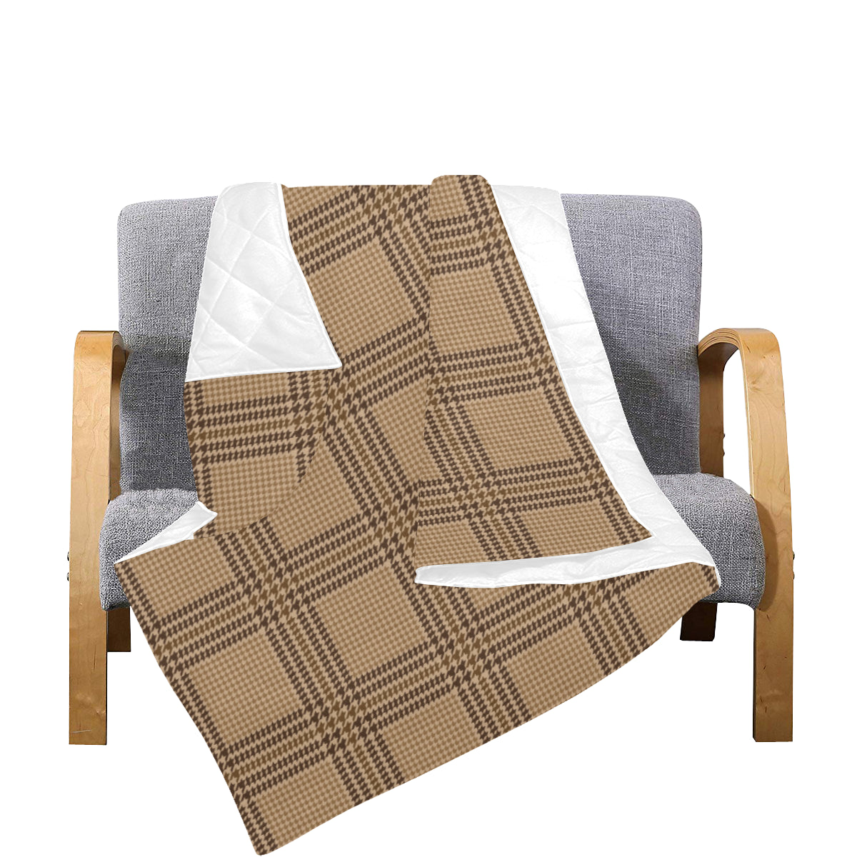Houndstooth Brown Pattern Print Design 04 Premium Quilt