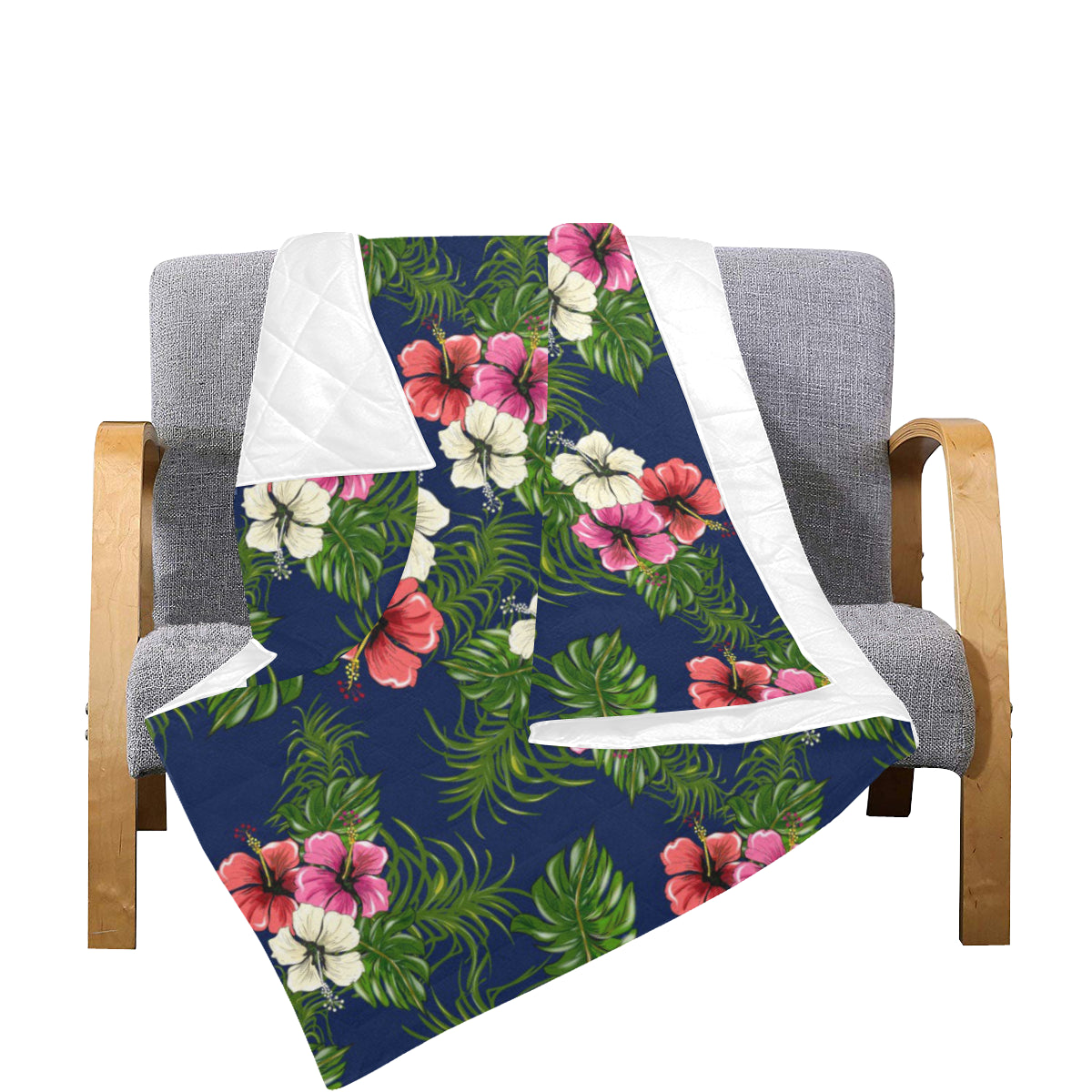 Hibiscus Pattern Print Design HB028 Premium Quilt