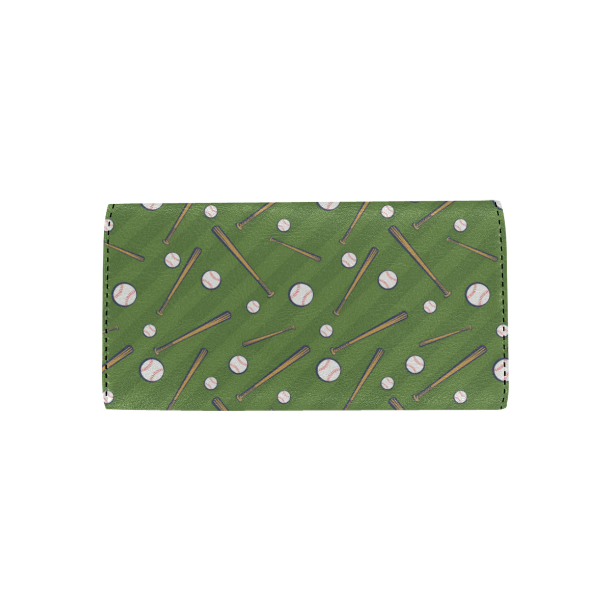 Baseball Pattern Print Design 02 Women's Trifold Wallet