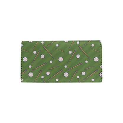 Baseball Pattern Print Design 02 Women's Trifold Wallet