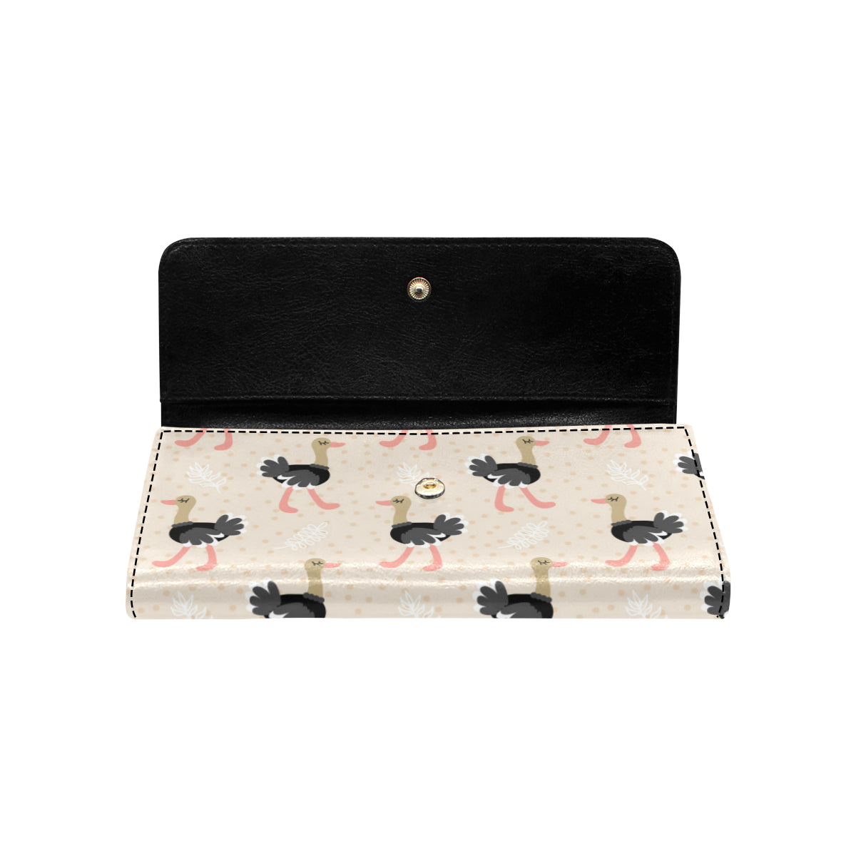 Ostrich Pattern Print Design 02 Women's Trifold Wallet