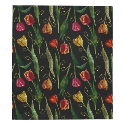 Tulip Embroidered Pattern Print Design TP01 Premium Quilt