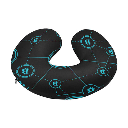 Cryptocurrency Pattern Print Design 01 U-Shaped Travel Neck Pillow