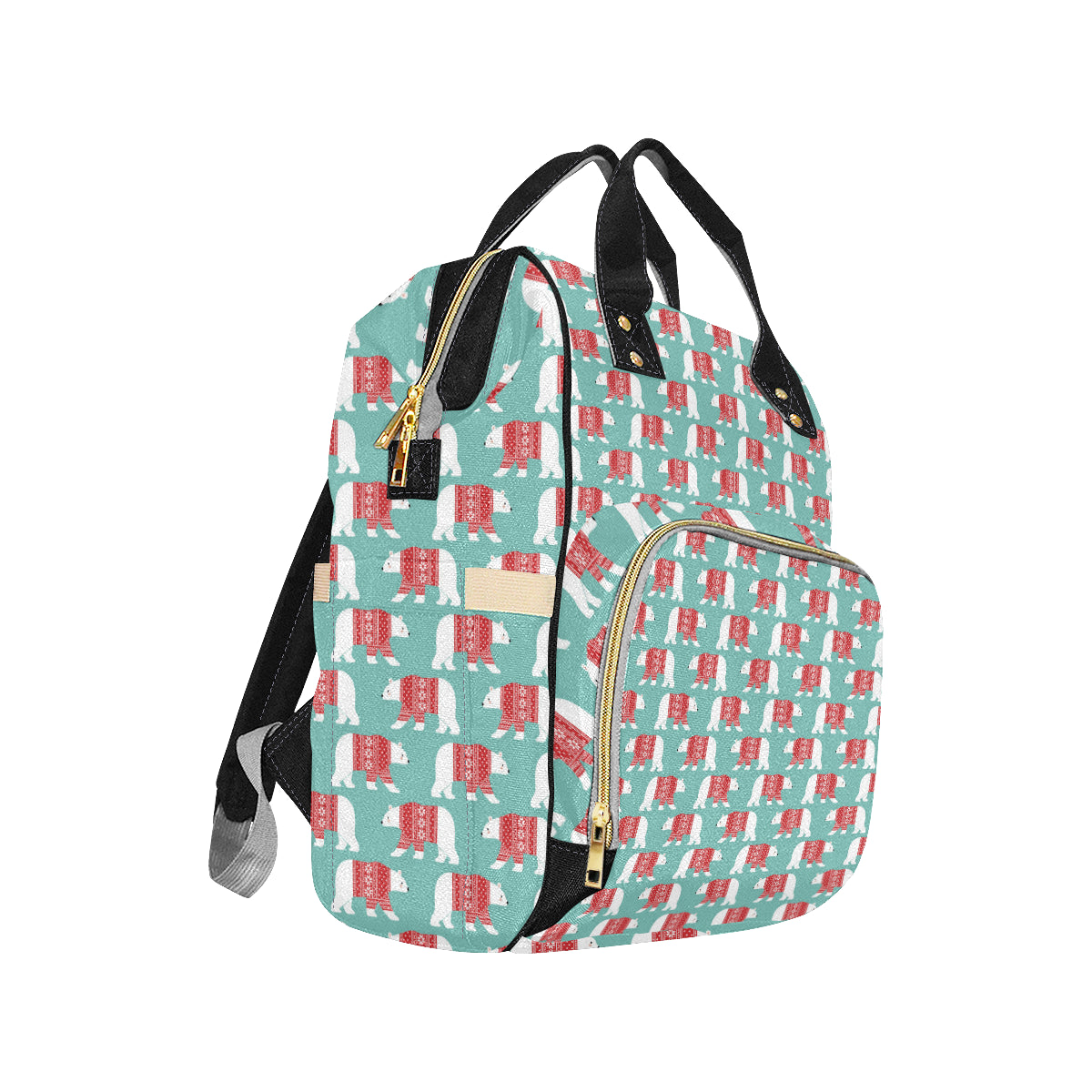 Polar Bear Pattern Print Design A04 Diaper Bag Backpack