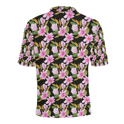 Magnolia Pattern Print Design MAG08 Men Polo Shirt
