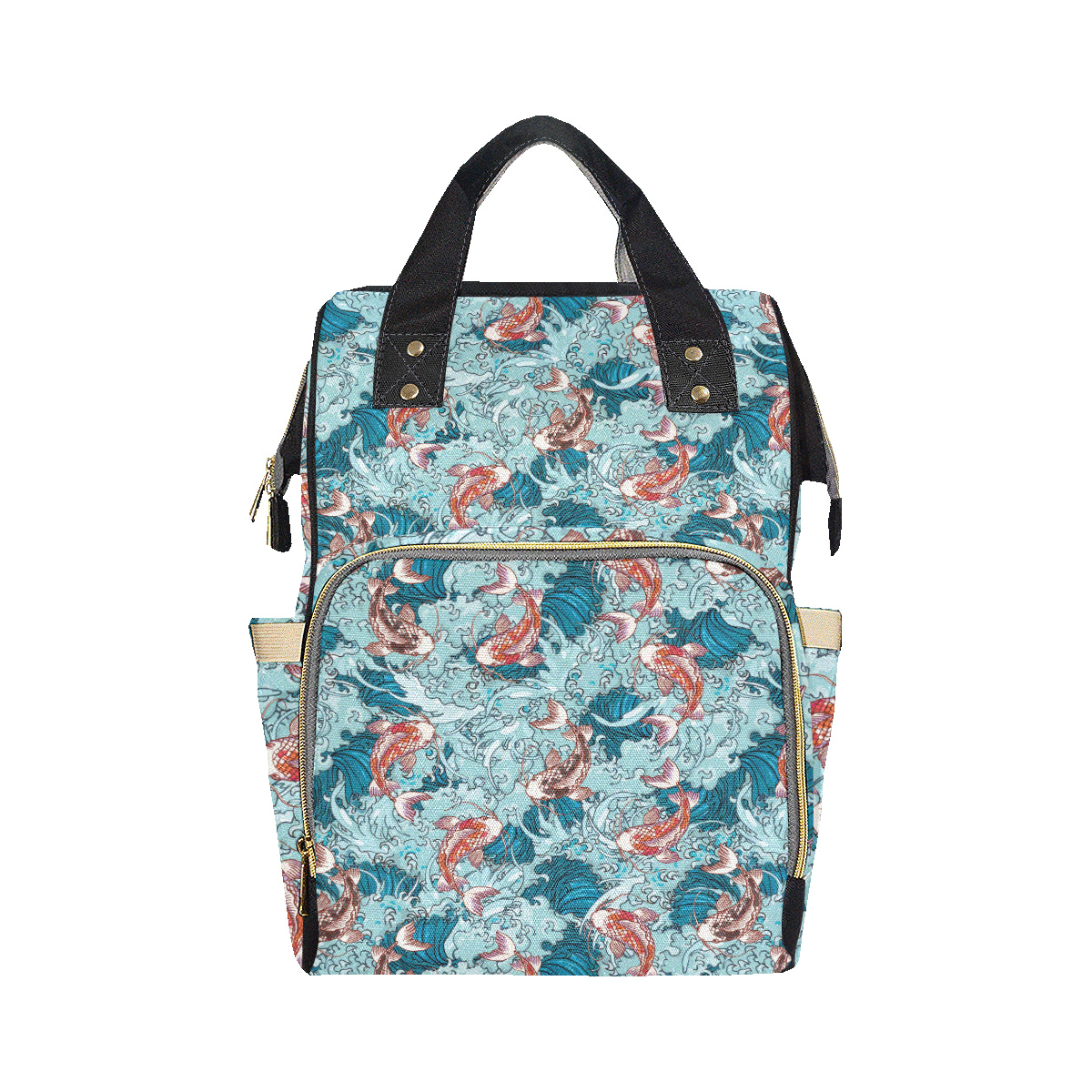 KOI Fish Pattern Print Design 05 Diaper Bag Backpack