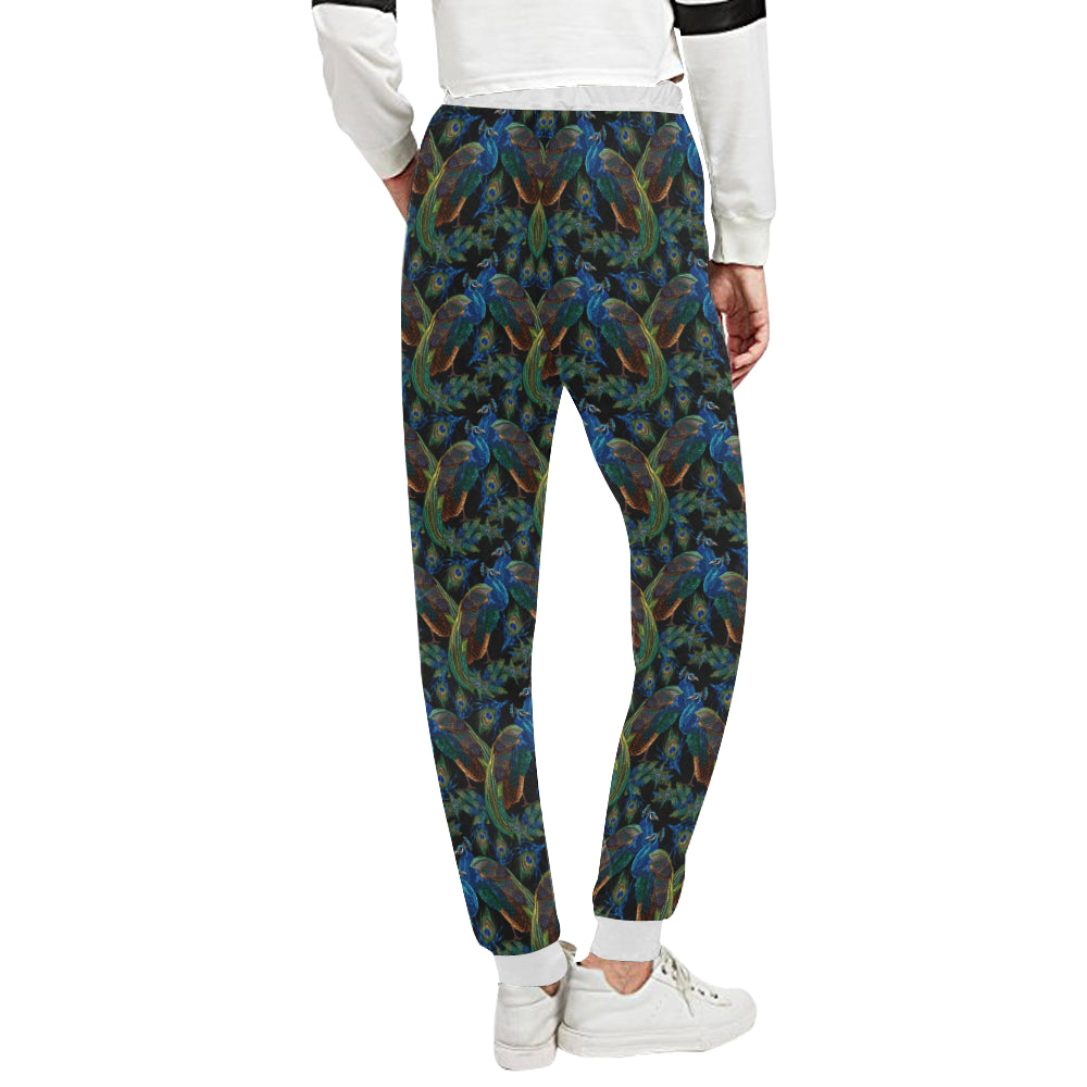 Peacock Themed Design Print Unisex Sweatpants