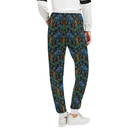 Peacock Themed Design Print Unisex Sweatpants