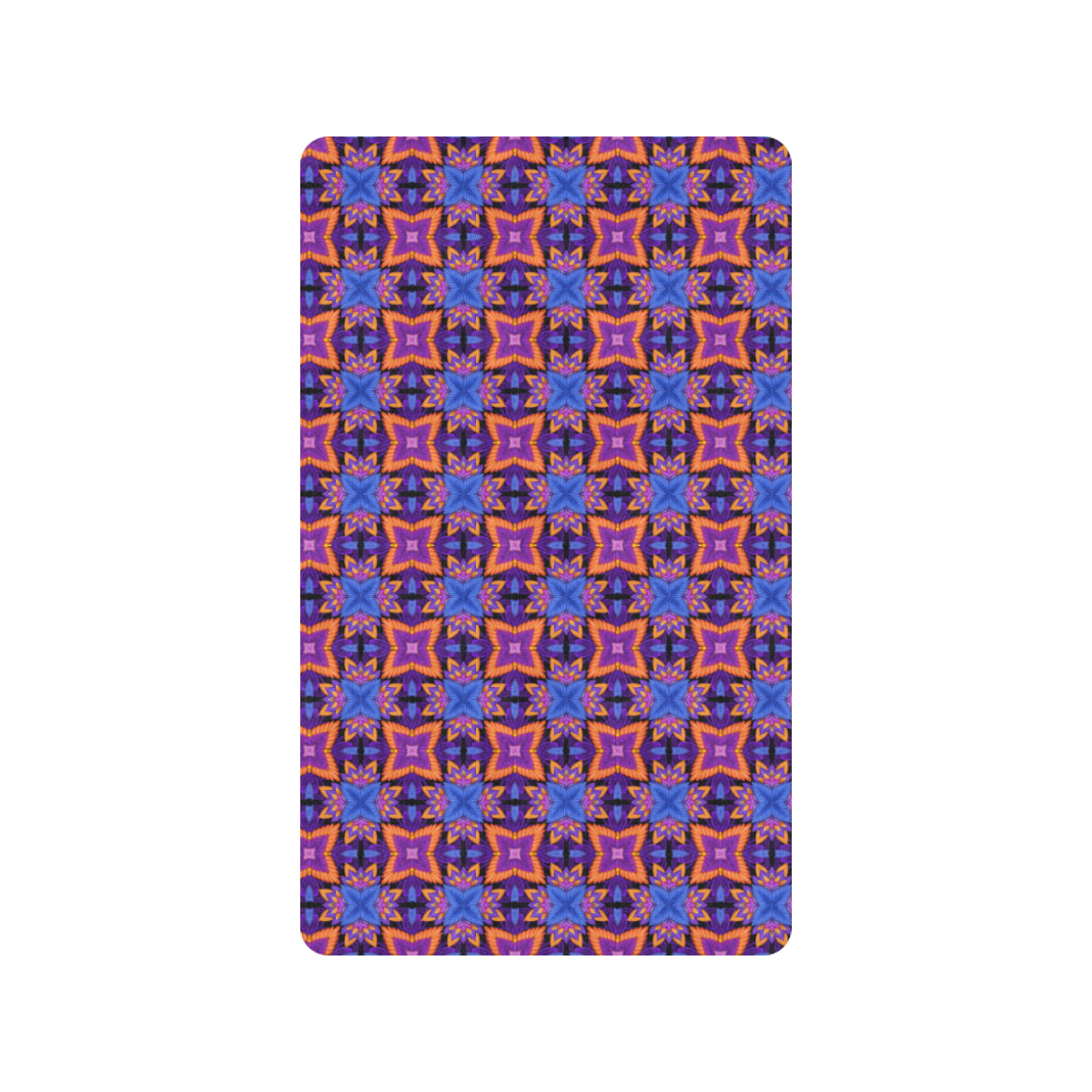 kaleidoscope Purple Orange Print Design Rubber Doormat