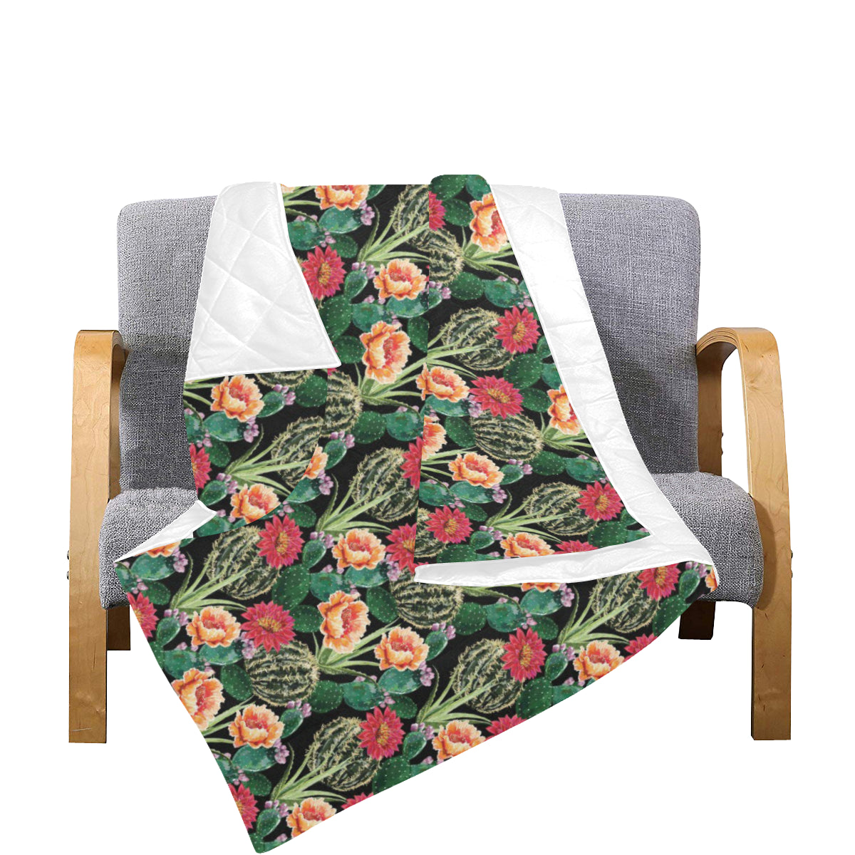 Cactus Pattern Print Design 06 Premium Quilt