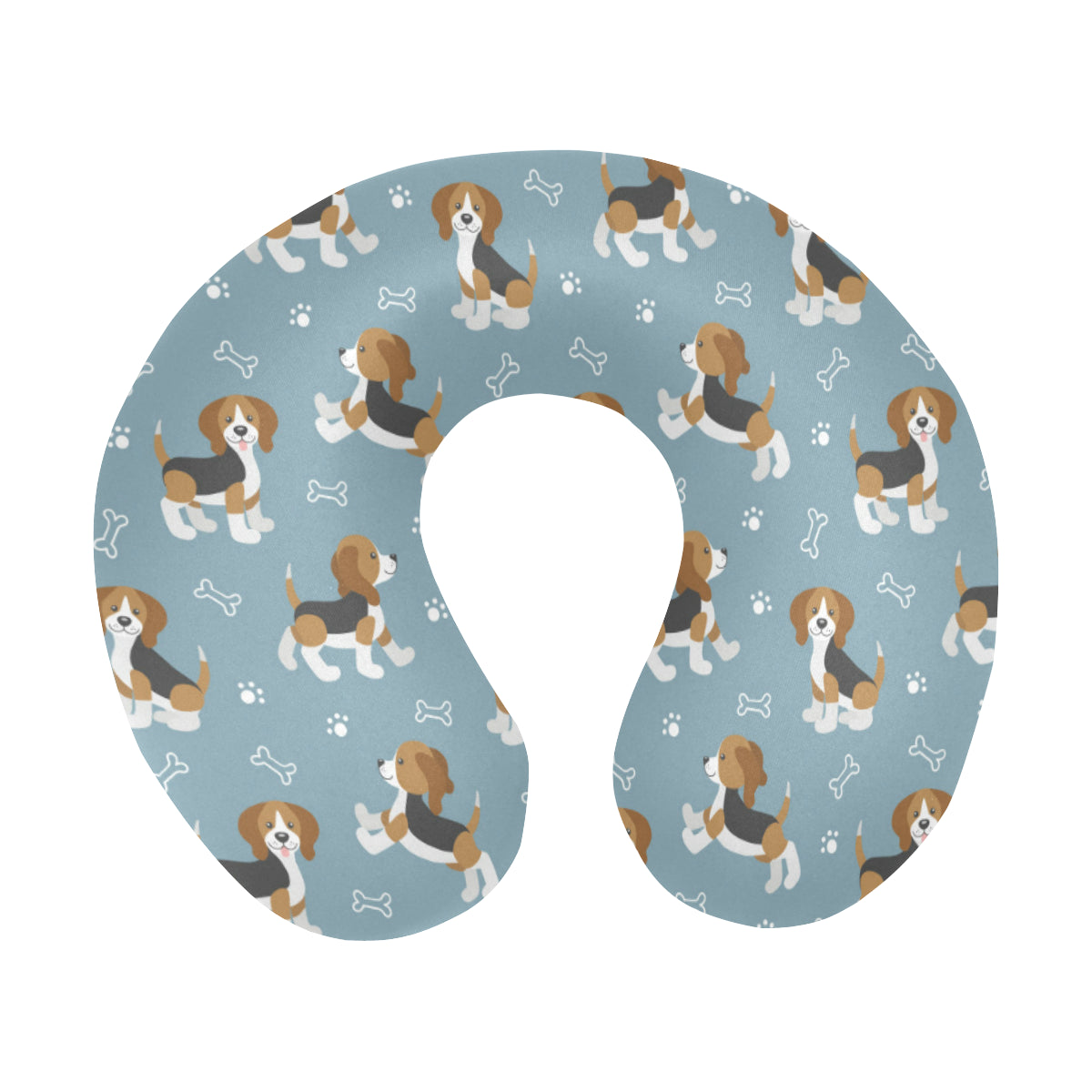 Beagle Pattern Print Design 02 U-Shaped Travel Neck Pillow