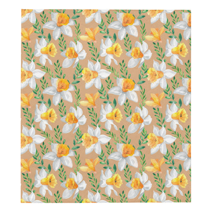 Daffodils Pattern Print Design DF04 Premium Quilt