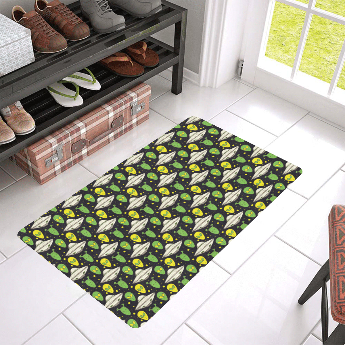 Alien UFO Pattern Rubber Doormat