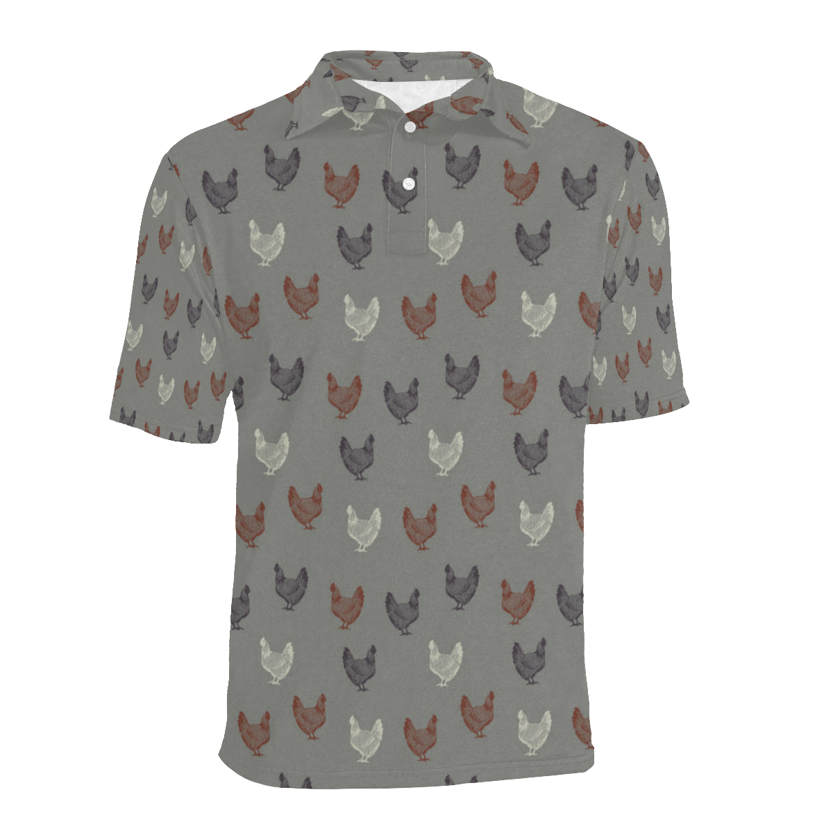 Chicken Pattern Print Design 01 Men Polo Shirt