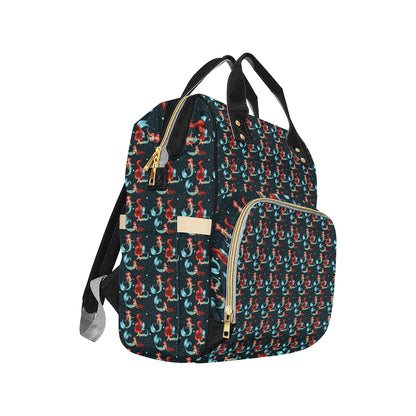 Mermaid Girl Themed Design Print Diaper Bag Backpack