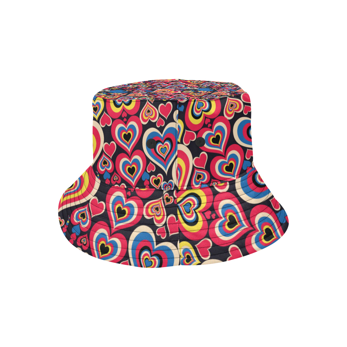 Heart Pattern Print Design HE08 Unisex Bucket Hat