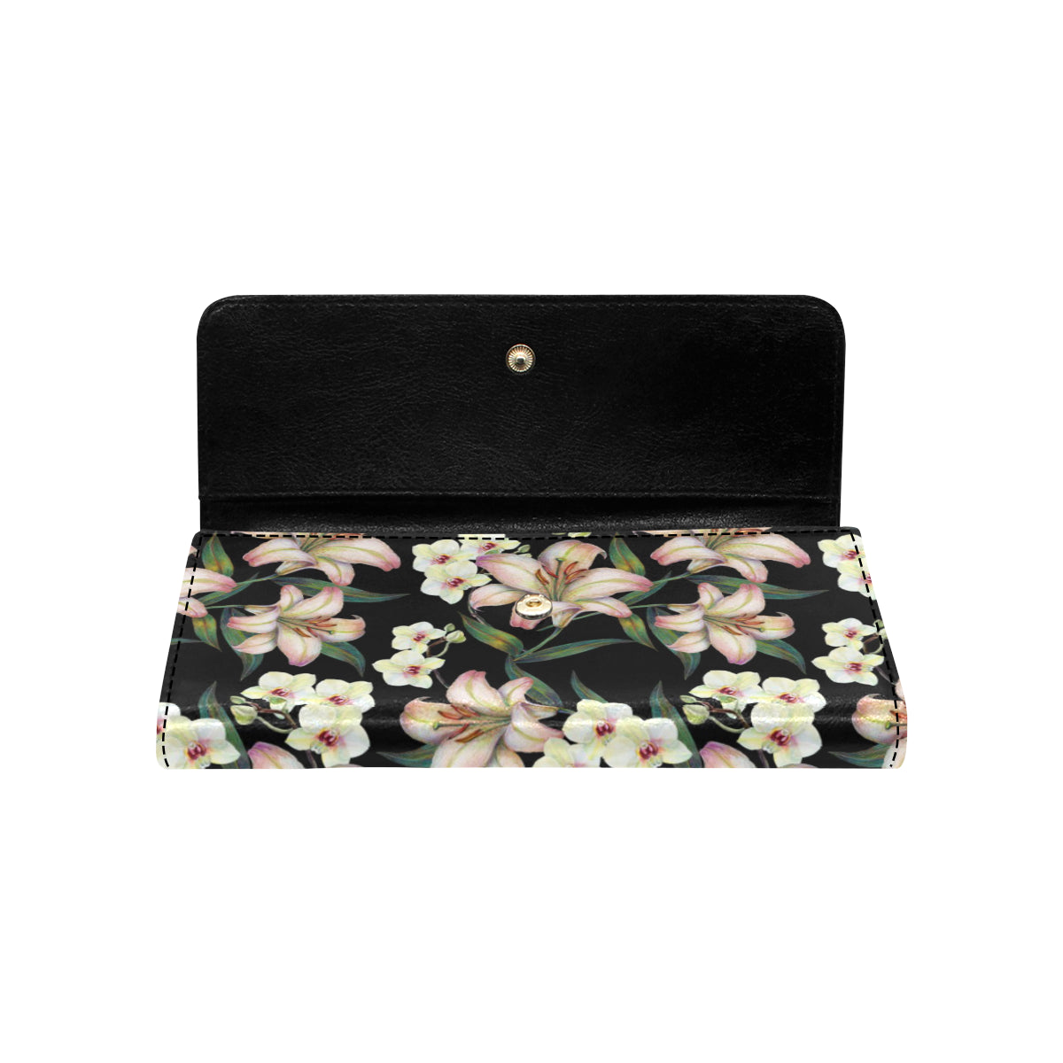 Lily Pattern Print Design LY03 Women's Trifold Wallet