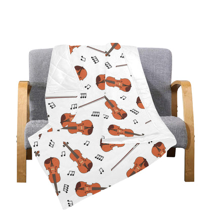 Violin Pattern Print Design 02 Premium Quilt