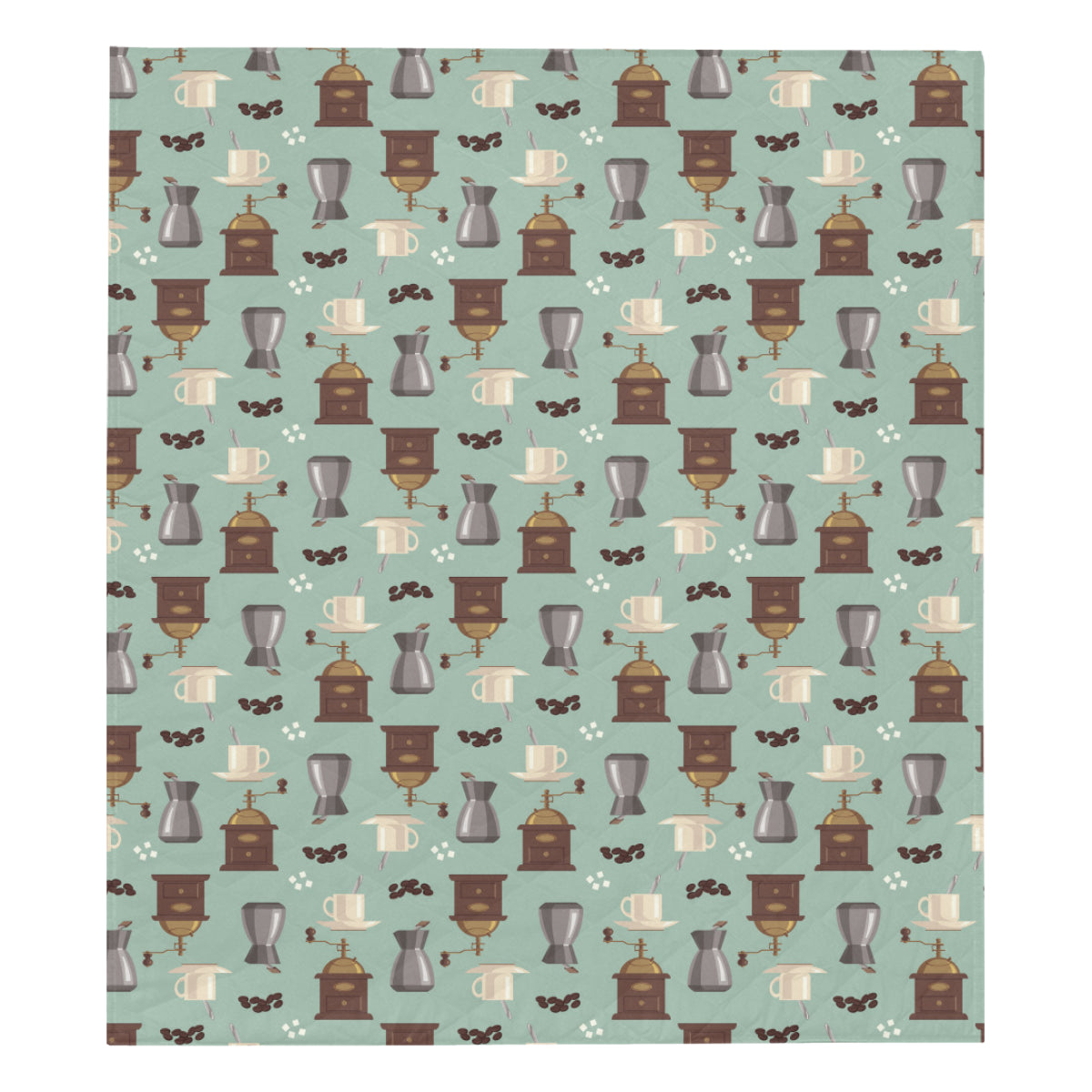 Coffee Pattern Print Design 04 Premium Quilt