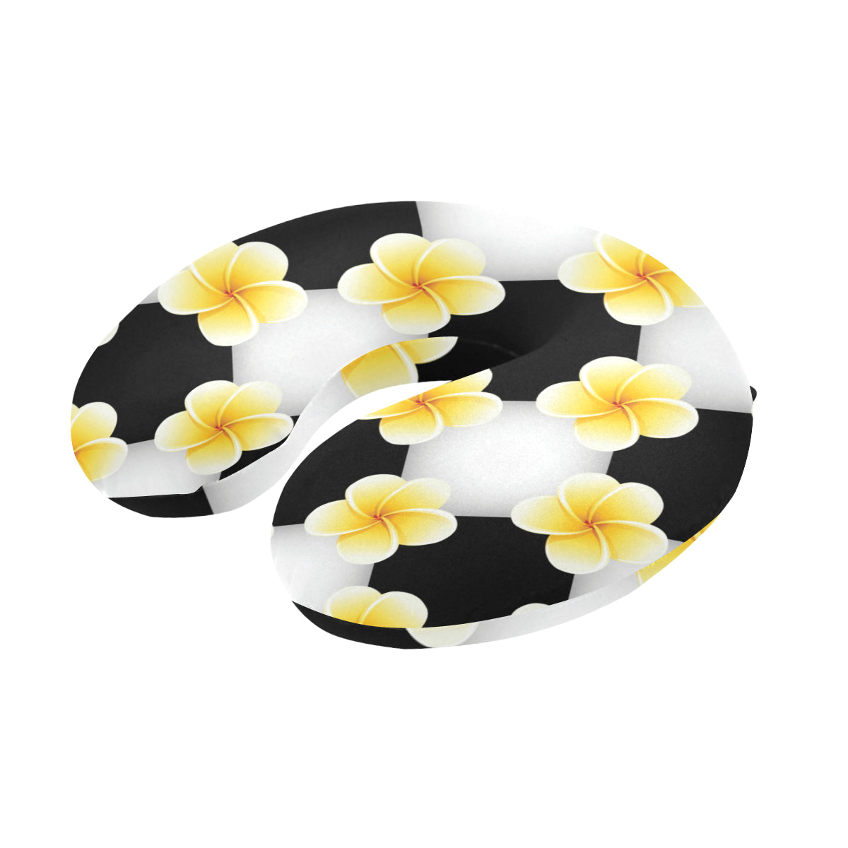 Plumeria Pattern Print Design A04 U-Shaped Travel Neck Pillow
