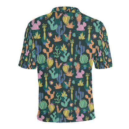 Cactus Pattern Print Design 05 Men Polo Shirt