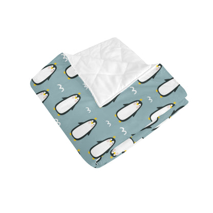Penguin Pattern Print Design A02 Premium Quilt