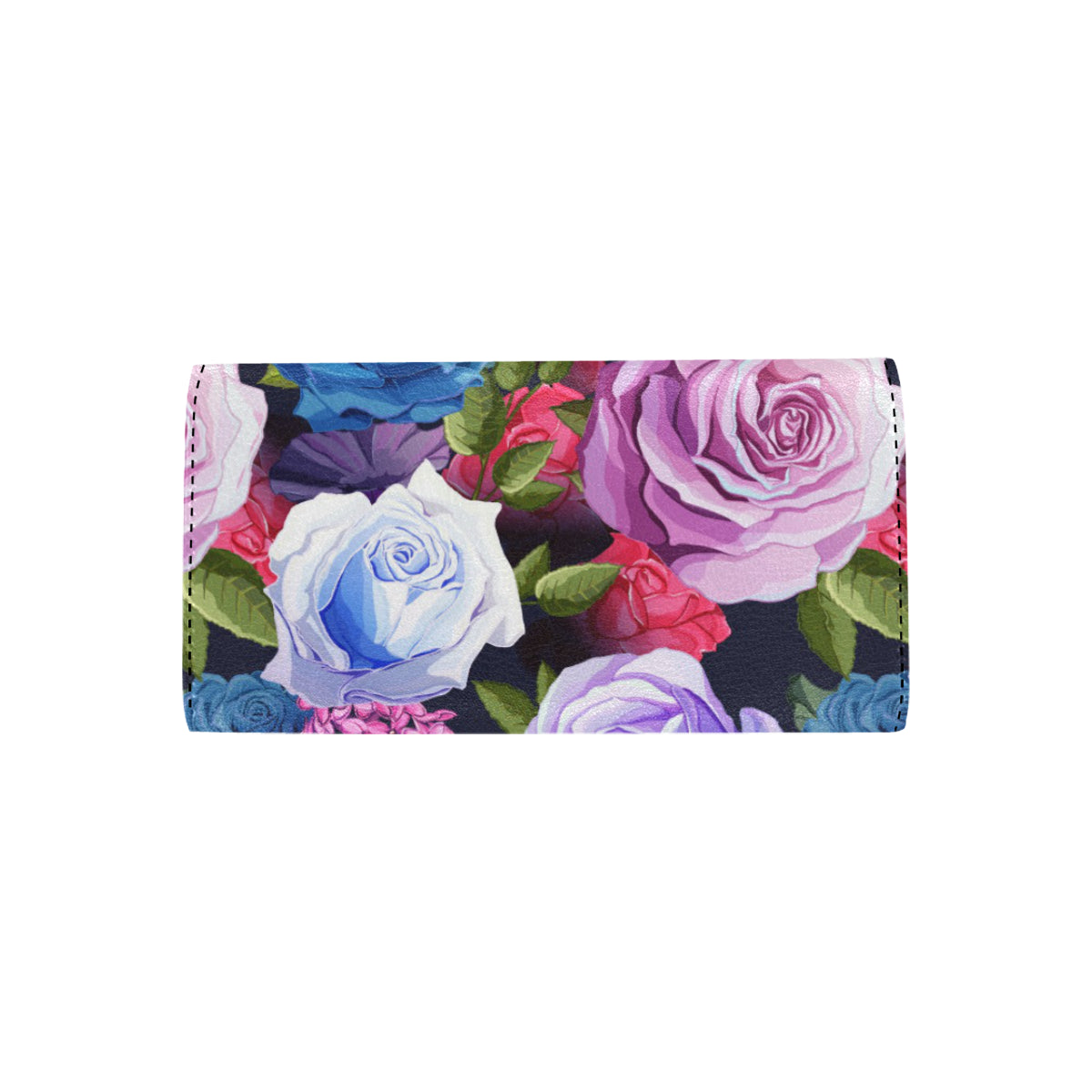 Rose Pattern Print Design RO09 Women's Trifold Wallet