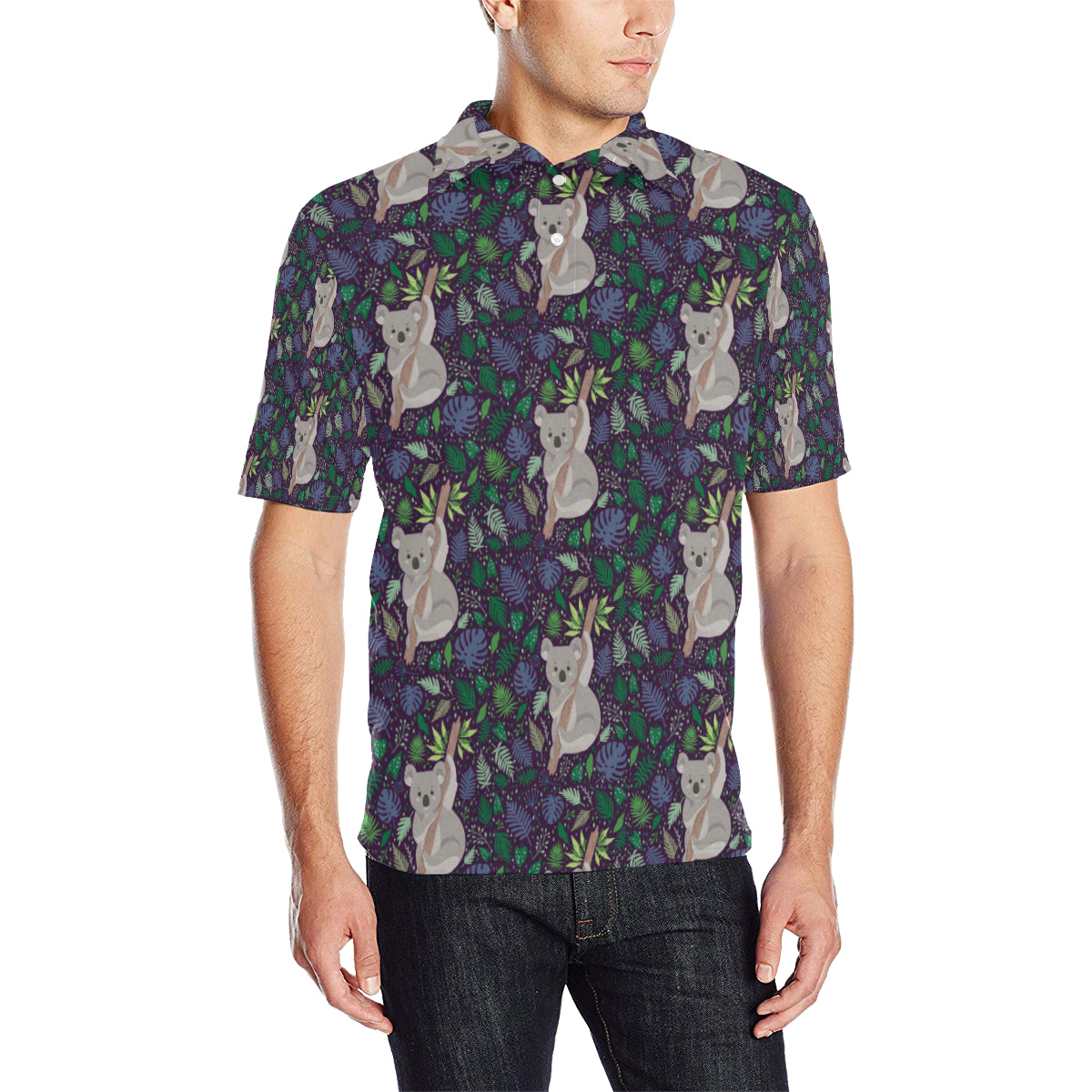 Koala Pattern Print Design 06 Men Polo Shirt