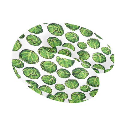 Brussels Sprouts Pattern Print Design 02 U-Shaped Travel Neck Pillow
